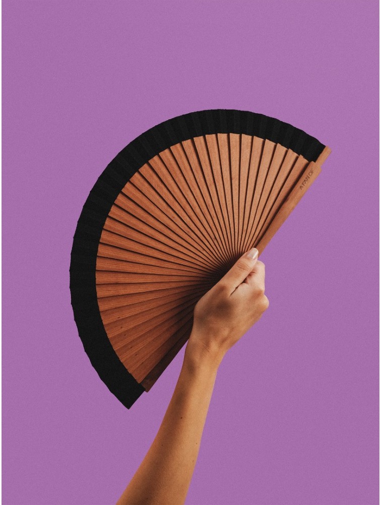 A FAN OF Solid Wood Black Fan
