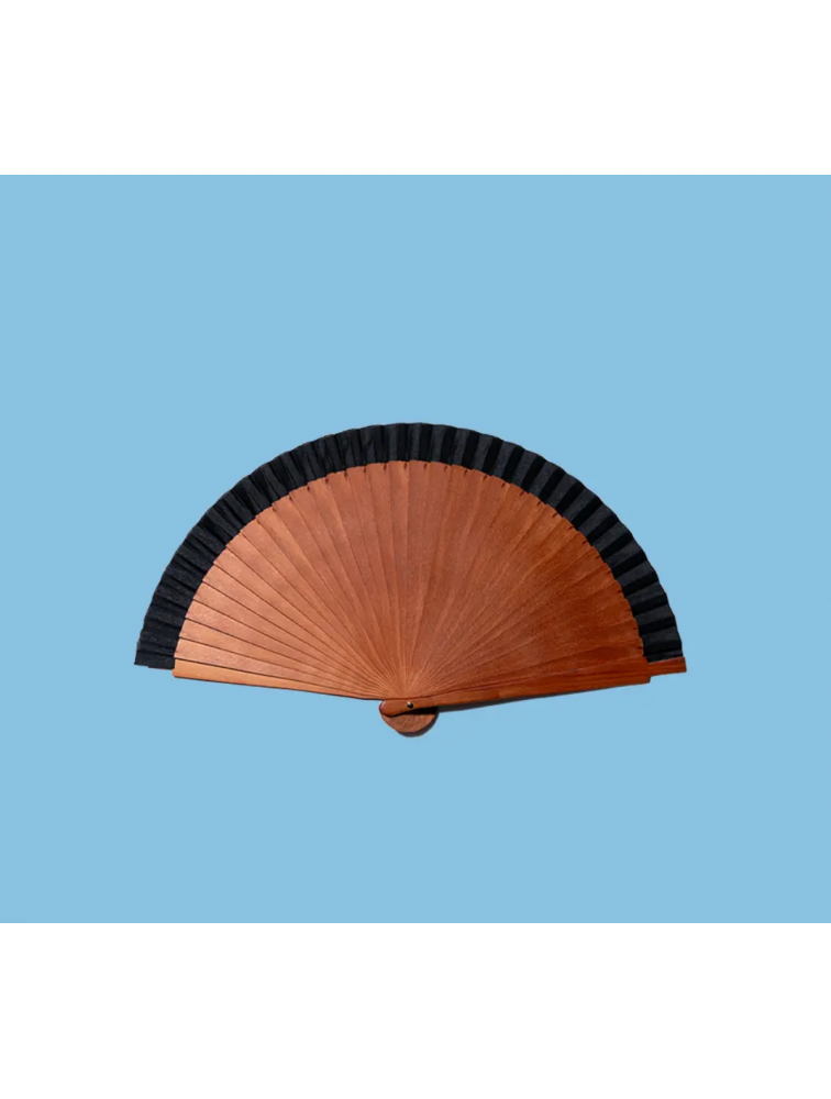 A FAN OF Wood Black Fan Μαύρη Βεντάλια