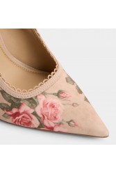 ALDO Hennie Beige Floral Slingback Women's Heels