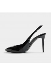ALDO Annalore Μαύρες Λουστρίνι Slingback Γόβες