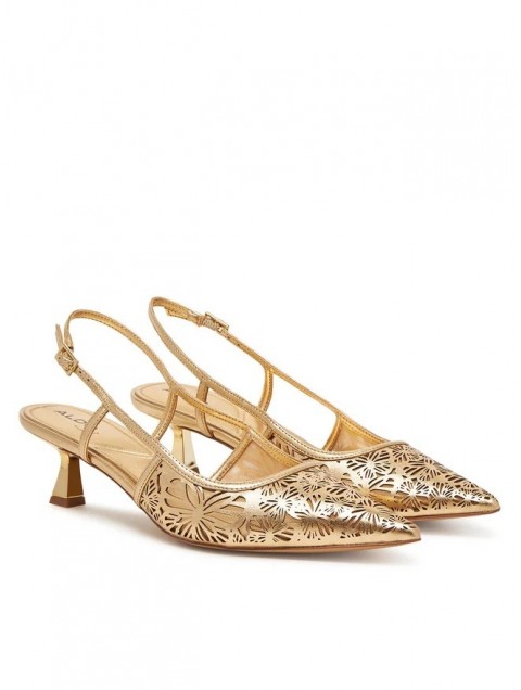 ALDO ELEGANT Gold Women's Perforated Heels