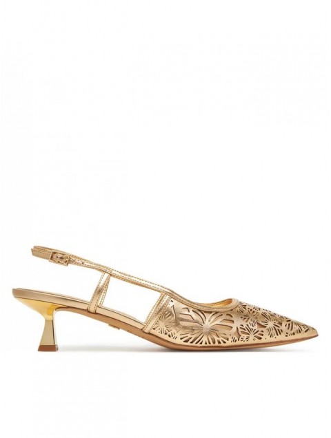 ALDO ELEGANT Gold Women's Perforated Heels