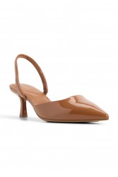 ALDO Gavedessi Brown Patent Leather Slingback Pumps
