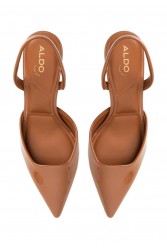 ALDO Gavedessi Brown Patent Leather Slingback Pumps