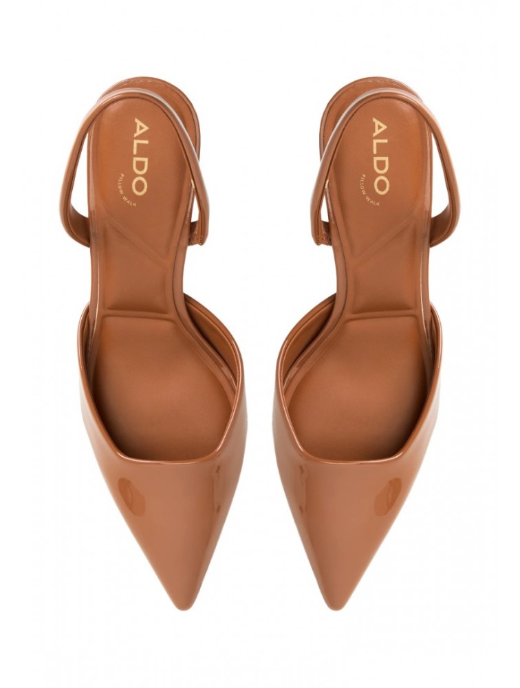 ALDO Gavedessi Brown Patent Leather Slingback Pumps