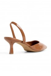 ALDO Gavedessi Brown Patent Leather Slingback Pumps