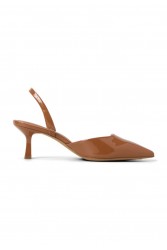 ALDO Gavedessi Brown Patent Leather Slingback Pumps