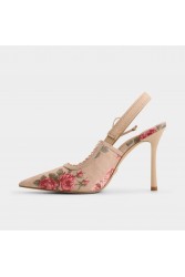 ALDO Hennie Beige Floral Slingback Women's Heels