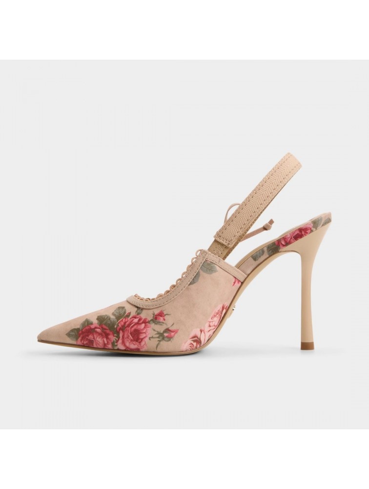 ALDO Hennie Beige Floral Slingback Women's Heels