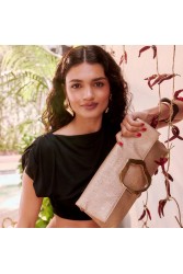 ALDO Lustrabagg Χρυσό Clutch Τσάντα Ώμου
