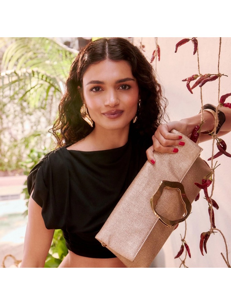 ALDO Lustrabagg Χρυσό Clutch Τσάντα Ώμου