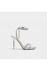 ALDO Manealden Silver Women's Sandals with Rhinestones