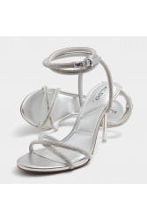 ALDO Manealden Silver Women's Sandals with Rhinestones
