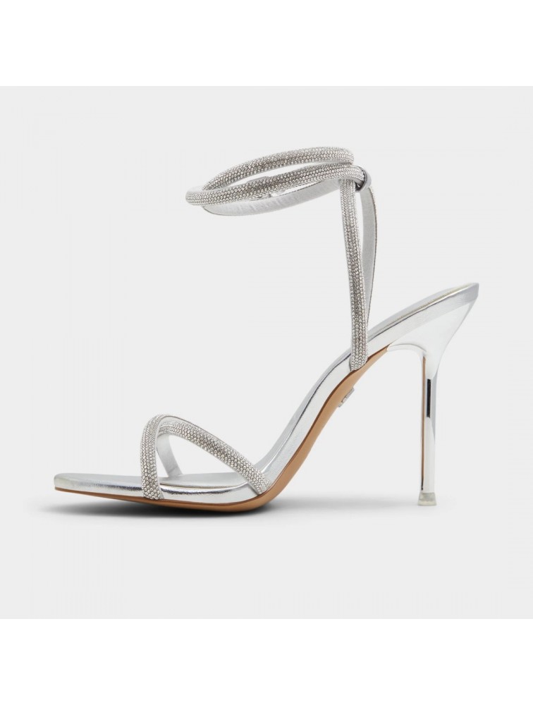 ALDO Manealden Silver Women's Sandals with Rhinestones