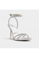 ALDO Manealden Silver Women's Sandals with Rhinestones