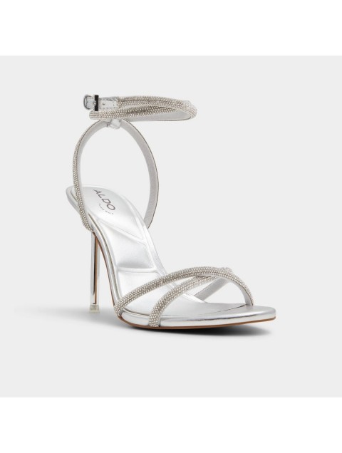 ALDO Manealden Silver Women's Sandals with Rhinestones