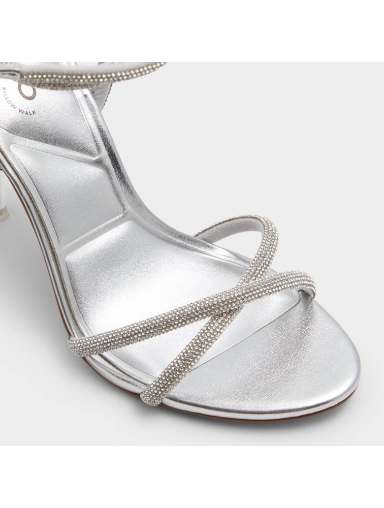 ALDO Manealden Silver Women's Sandals with Rhinestones
