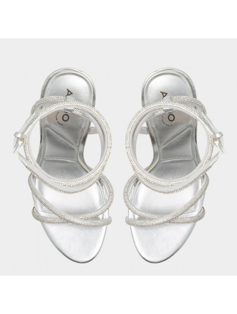 ALDO Manealden Silver Women's Sandals with Rhinestones