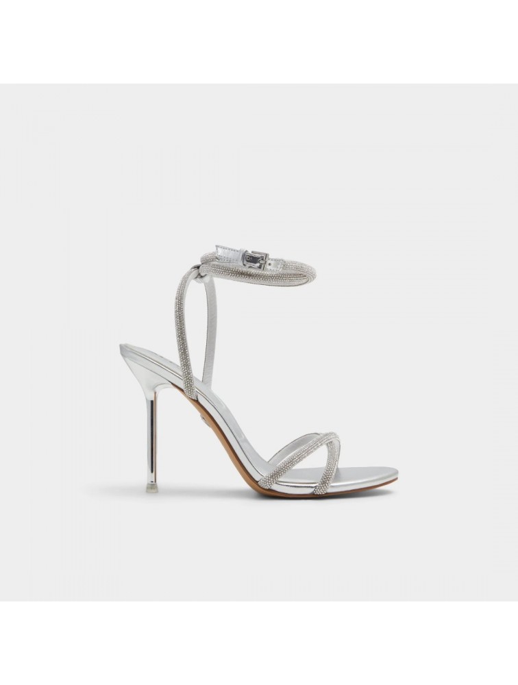 ALDO Manealden Silver Women's Sandals with Rhinestones