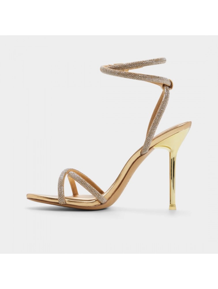 ALDO Manealden Gold Women's Sandals with Rhinestones