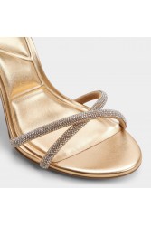 ALDO Manealden Gold Women's Sandals with Rhinestones