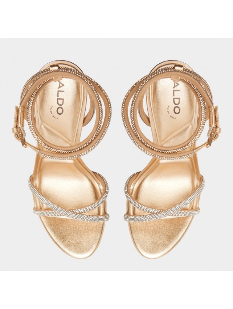 ALDO Manealden Gold Women's Sandals with Rhinestones