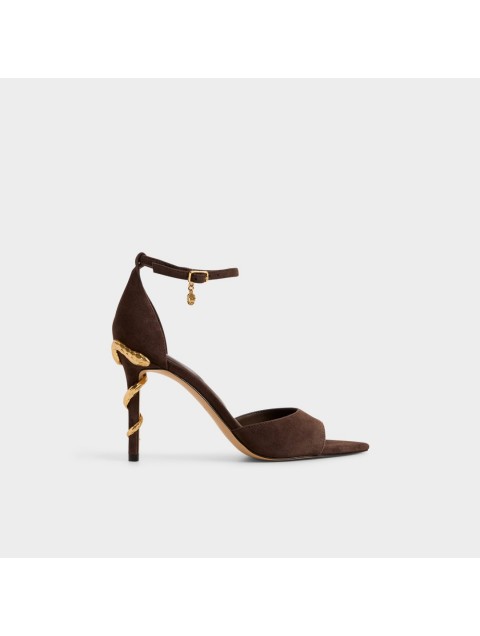 ALDO Medeza Stiletto Heeled Sandals in Brown Leather