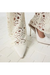 ALDO Pearlescent Ιβουάρ Γυναικείες Slingback Σατέν Γόβες με Πέρλες