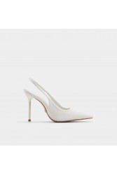 ALDO Pearlescent Ιβουάρ Γυναικείες Slingback Σατέν Γόβες με Πέρλες