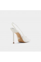 ALDO Pearlescent Ιβουάρ Γυναικείες Slingback Σατέν Γόβες με Πέρλες