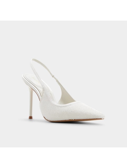 ALDO Pearlescent Ιβουάρ Γυναικείες Slingback Σατέν Γόβες με Πέρλες