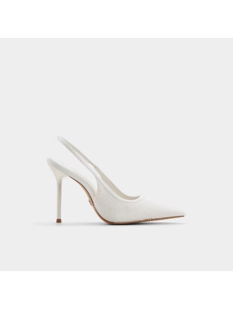 ALDO Pearlescent Ιβουάρ Γυναικείες Slingback Σατέν Γόβες με Πέρλες