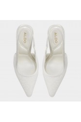 ALDO Pearlescent Ιβουάρ Γυναικείες Slingback Σατέν Γόβες με Πέρλες