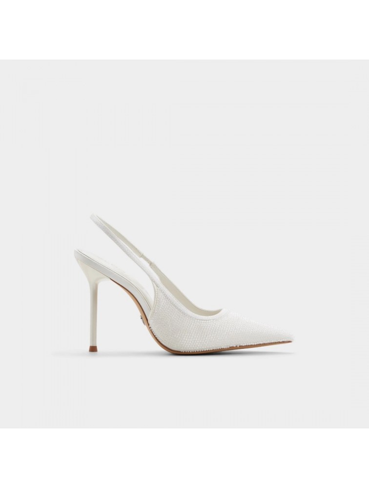 ALDO Pearlescent Ιβουάρ Γυναικείες Slingback Σατέν Γόβες με Πέρλες