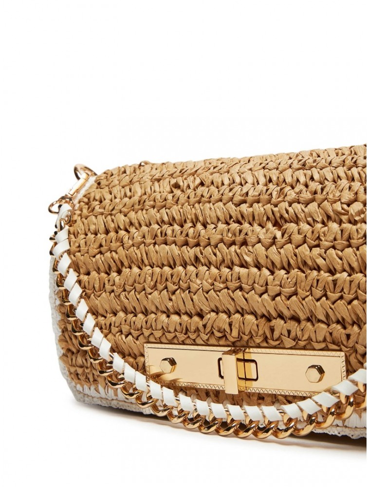 ALDO SUNBLOOM Beige Straw Women's Shoulder Bag