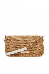 ALDO SUNBLOOM Beige Straw Women's Shoulder Bag