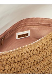 ALDO SUNBLOOM Beige Straw Women's Shoulder Bag