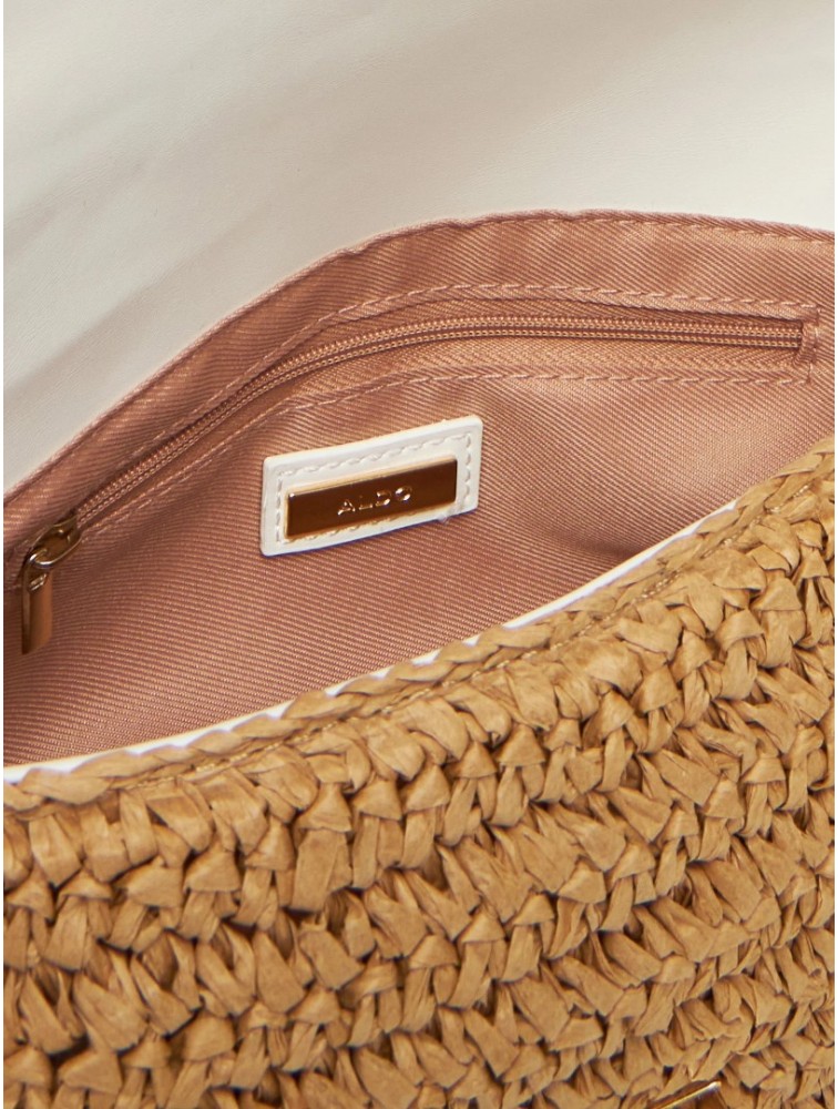 ALDO SUNBLOOM Beige Straw Women's Shoulder Bag