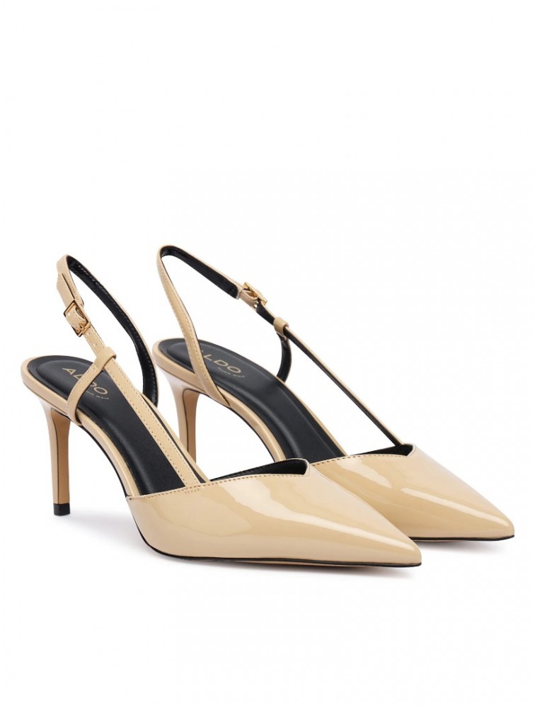 ALDO Vivennia Μπεζ Λουστρίνι Γυναικείες Slingback Γόβες