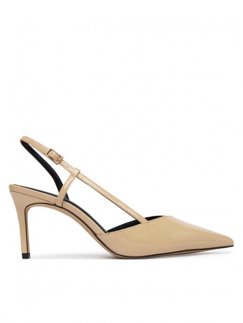 ALDO Vivennia Μπεζ Λουστρίνι Γυναικείες Slingback Γόβες