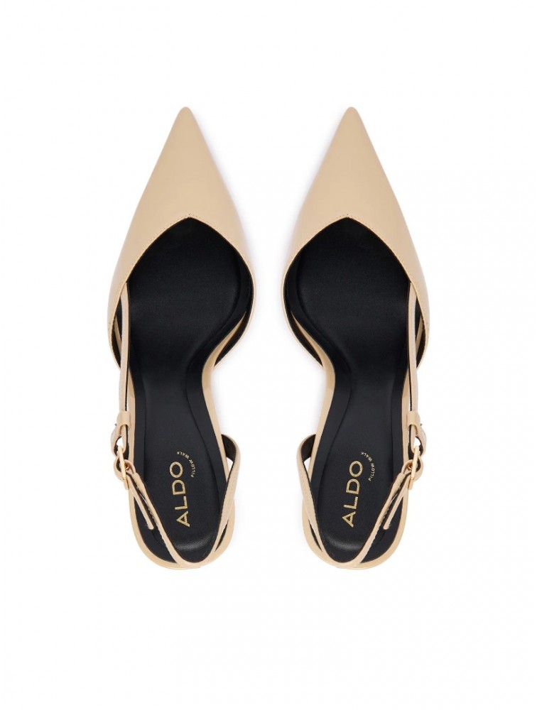 ALDO Vivennia Μπεζ Λουστρίνι Γυναικείες Slingback Γόβες