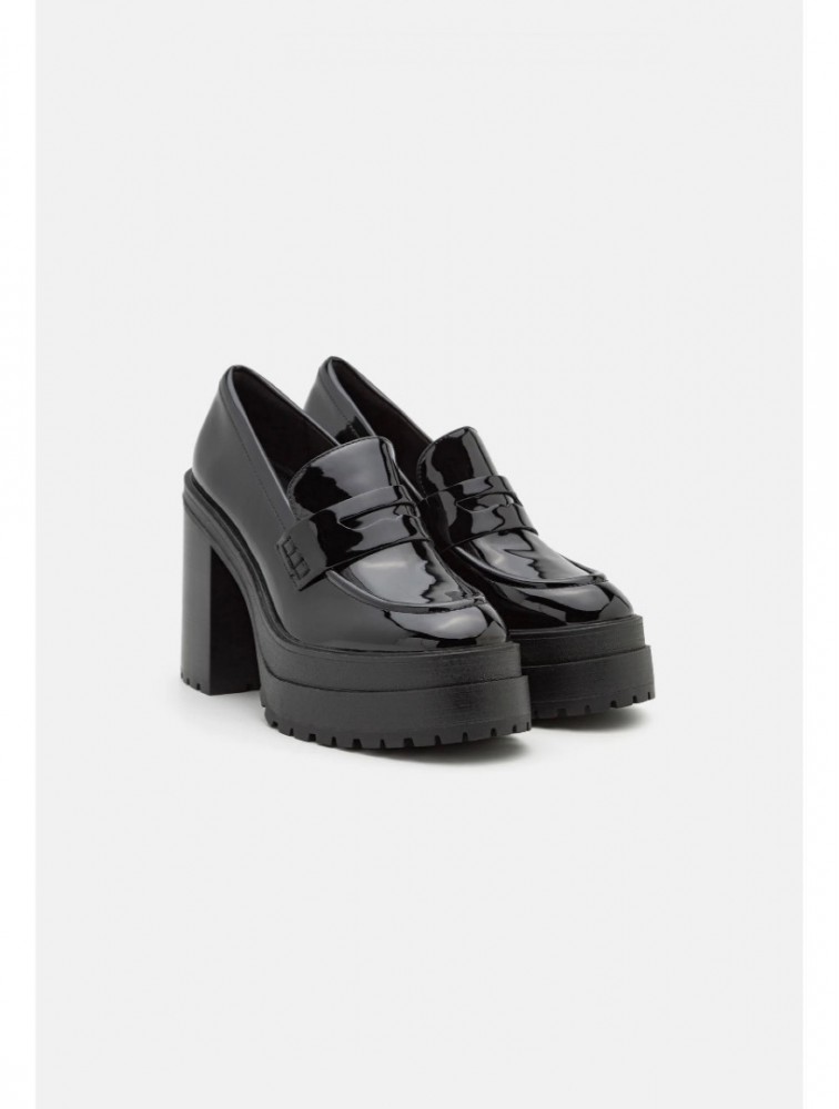 ALDO BIGSOUL Μαύρο δερμάτινο chunky loafer