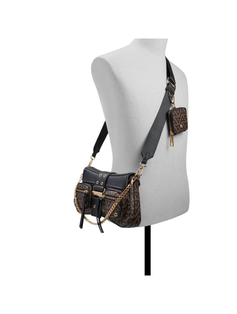 ALDO CARGO Brown women's crossbody bag with pockets