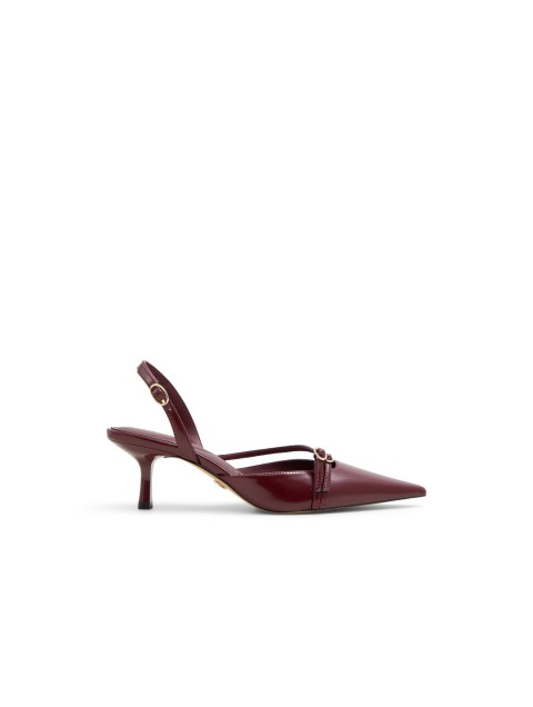 ALDO MARIETTA Bordeaux Leather Slingback Women's Heels
