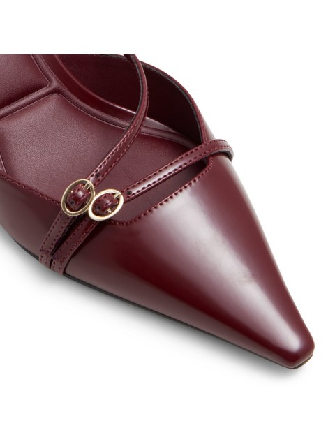 ALDO MARIETTA Bordeaux Leather Slingback Women's Heels