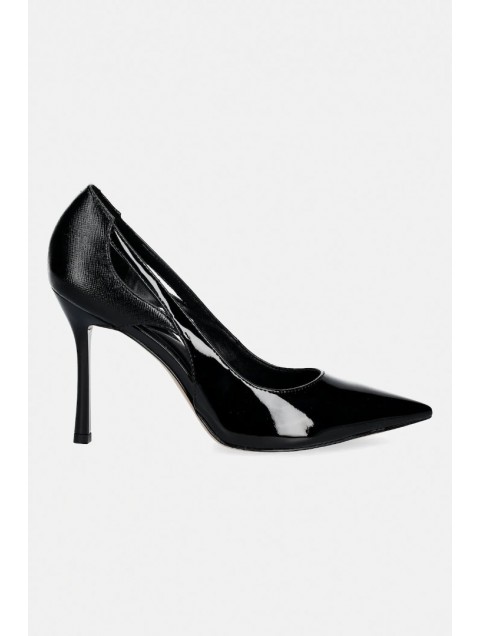 ALDO Deluna Black Patent Leather Women's Heels with Slits