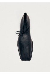 ALOHAS Sway Black Leather Ballet Flats Μαύρες Δερμάτινες Δετές Μπαλαρίνες