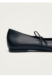 ALOHAS Sway Black Leather Ballet Flats Μαύρες Δερμάτινες Δετές Μπαλαρίνες
