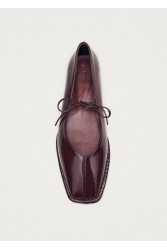 ALOHAS Sway Burgundy Leather Ballet Flats Μπορντώ Δερμάτινες Δετές Μπαλαρίνες