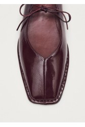 ALOHAS Sway Burgundy Leather Ballet Flats Μπορντώ Δερμάτινες Δετές Μπαλαρίνες